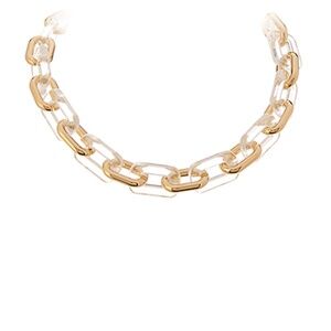 Clear Oval Acrylic Chain Link Necklace